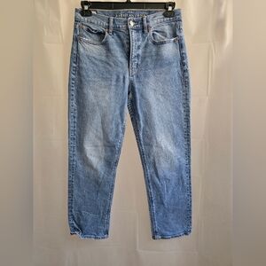 American Eagle super high rise ankle straight jeans sz 8 light wash